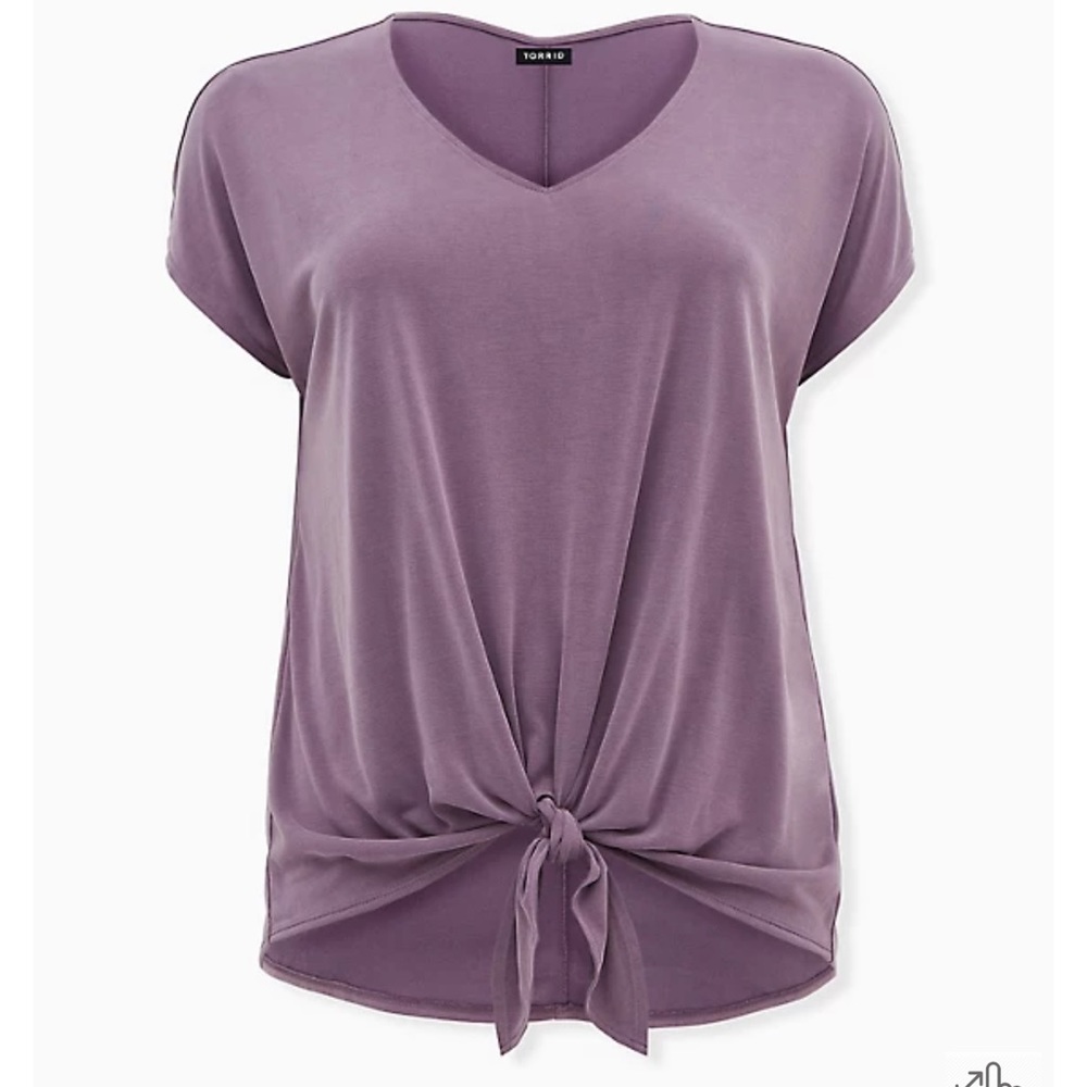 Torrid purple tie front tee size 2